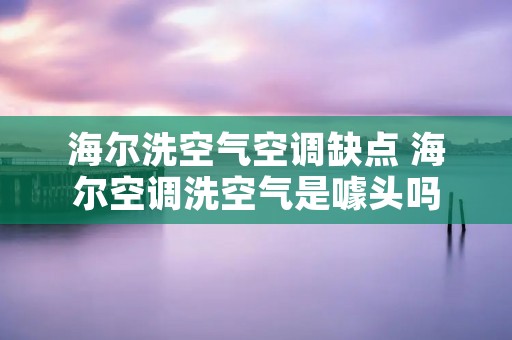 海尔洗空气空调缺点 海尔空调洗空气是噱头吗