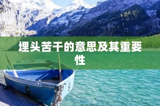 埋头苦干的意思及其重要性