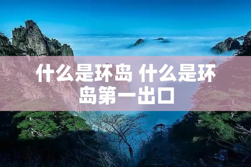什么是环岛 什么是环岛第一出口