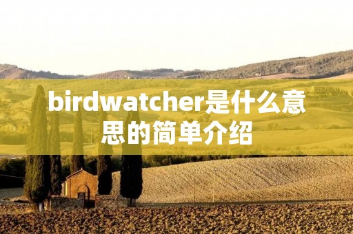 birdwatcher是什么意思的简单介绍