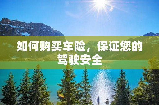 如何购买车险,保证您的驾驶安全 如何购买车险,保证您的驾驶安全