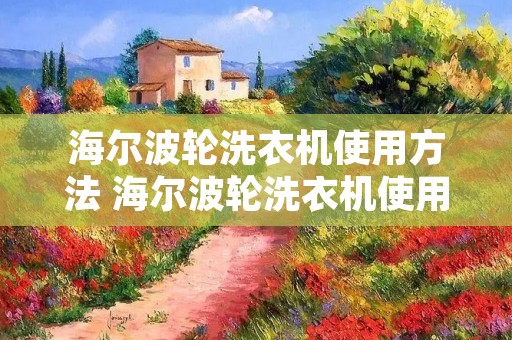 海尔波轮洗衣机使用方法 海尔波轮洗衣机使用视频教程
