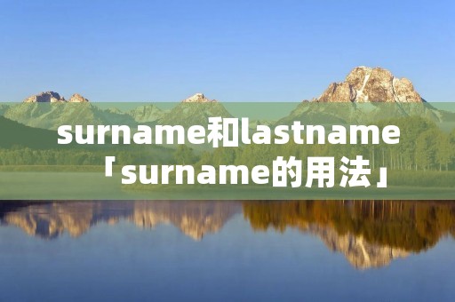 surname和lastname「surname的用法」
