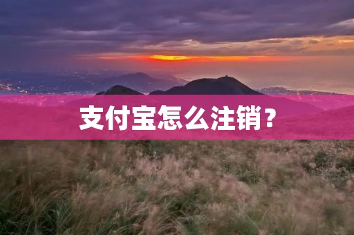支付宝怎么注销?