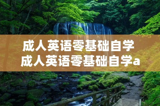 成人英语零基础自学 成人英语零基础自学app免费