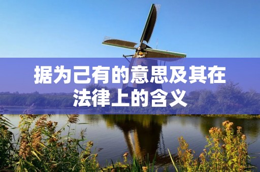 据为己有的意思及其在法律上的含义