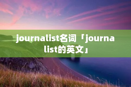 journalist名词「journalist的英文」