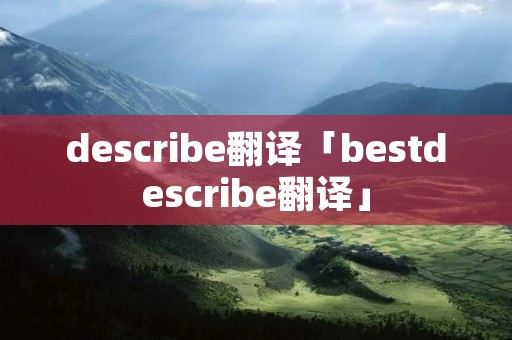 describe翻译「bestdescribe翻译」