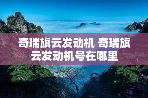 奇瑞旗云发动机 奇瑞旗云发动机号在哪里