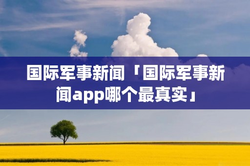 国际军事新闻「国际军事新闻app哪个最真实」