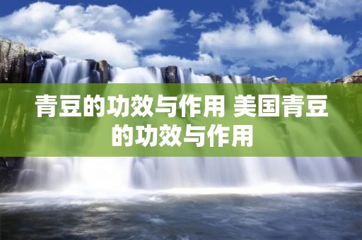 青豆的功效与作用 美国青豆的功效与作用