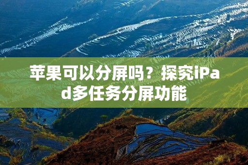 苹果可以分屏吗?探究iPad多任务分屏功能