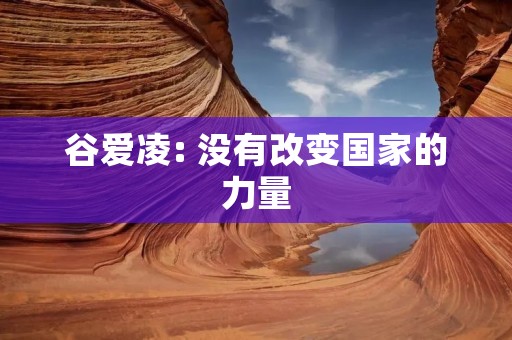 谷爱凌: 没有改变国家的力量 谷爱凌: 没有改变国家的力量