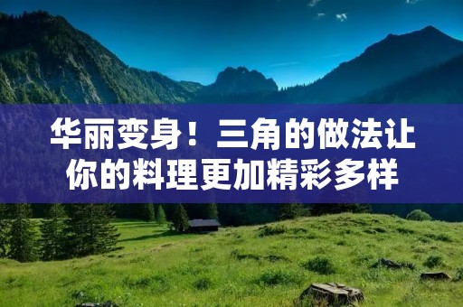 华丽变身！三角的做法让你的料理更加精彩多样
