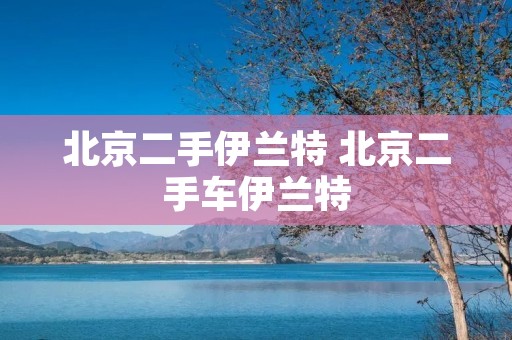 北京二手伊兰特 北京二手车伊兰特