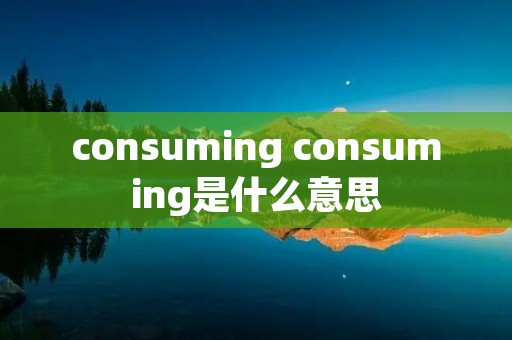 consuming consuming是什么意思