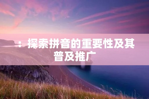 :探索拼音的重要性及其普及推广