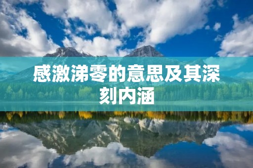 感激涕零的意思及其深刻内涵