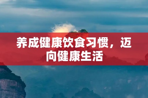 养成健康饮食习惯,迈向健康生活