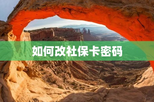如何改社保卡密码