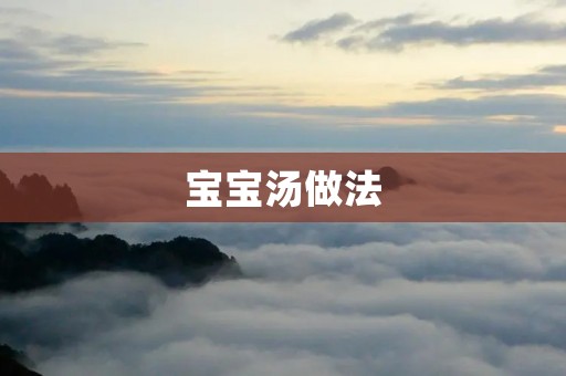 宝宝汤做法:让宝宝健康成长的美味佳肴 宝宝汤做法:让宝宝健康成长的美味佳肴