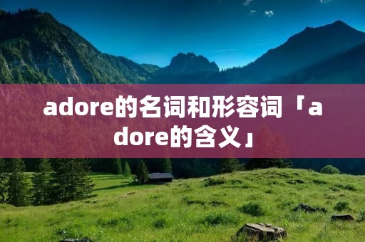 adore的名词和形容词「adore的含义」