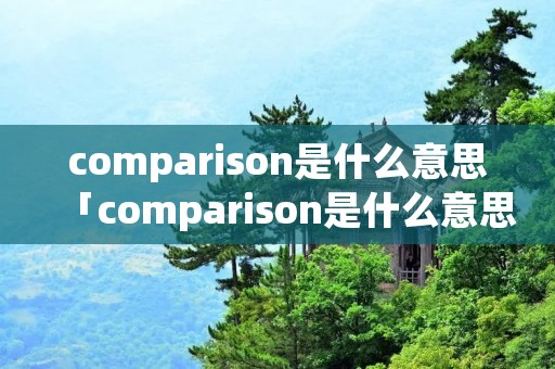 comparison是什么意思「comparison是什么意思英语翻译」