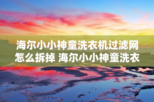 海尔小小神童洗衣机过滤网怎么拆掉 海尔小小神童洗衣机进水口滤网如何清洗