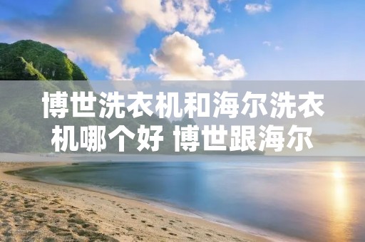 博世洗衣机和海尔洗衣机哪个好 博世跟海尔哪个牌子好