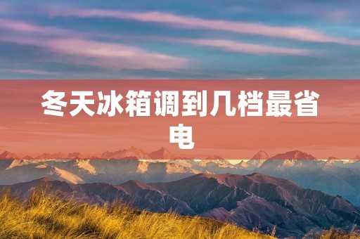 冬天冰箱调到几档最省电