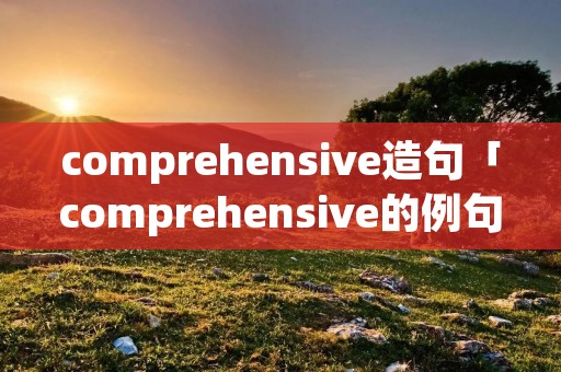 comprehensive造句「comprehensive的例句」
