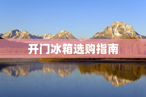 开门冰箱选购指南：如何选择适合自己的品牌与型号？