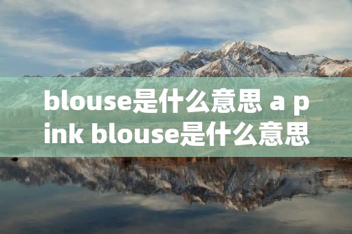 blouse是什么意思 a pink blouse是什么意思
