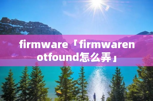 firmware「firmwarenotfound怎么弄」