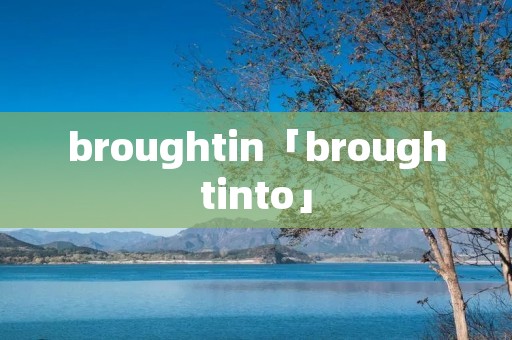 broughtin「broughtinto」