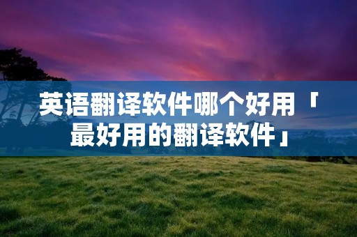 英语翻译软件哪个好用「最好用的翻译软件」