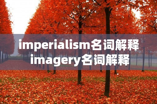 imperialism名词解释 imagery名词解释