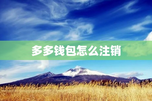 多多钱包怎么注销
