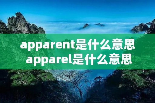 apparent是什么意思 apparel是什么意思中文