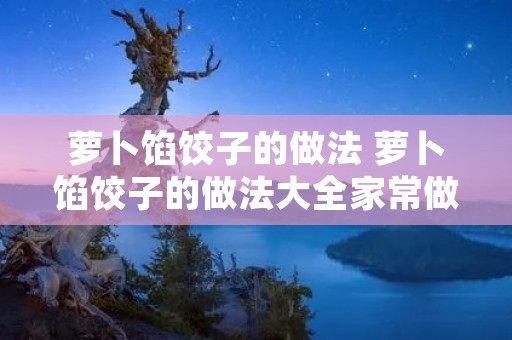 萝卜馅饺子的做法 萝卜馅饺子的做法大全家常做法 萝卜馅饺子的做法 萝卜馅饺子的做法大全家常做法