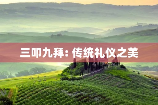 三叩九拜: 传统礼仪之美