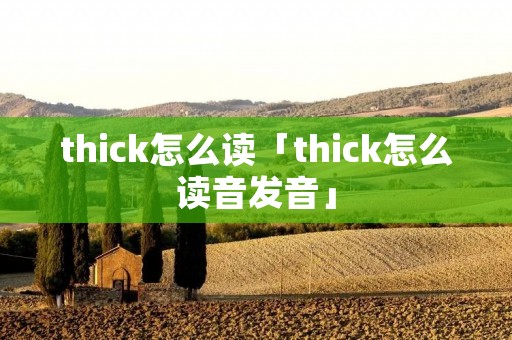 thick怎么读「thick怎么读音发音」