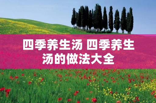 四季养生汤 四季养生汤的做法大全