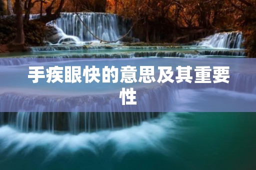 手疾眼快的意思及其重要性