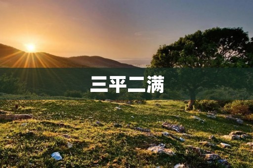 三平二满:探索中国经济发展的新路径