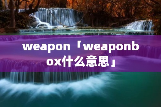 weapon「weaponbox什么意思」 weapon「weaponbox什么意思」