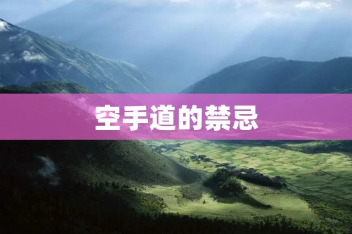 空手道的禁忌:探索武道的道德与规范