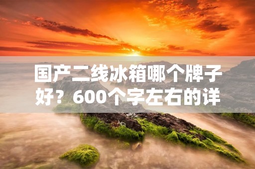 国产二线冰箱哪个牌子好?600个字左右的详细描述 国产二线冰箱哪个牌子好?600个字左右的详细描述