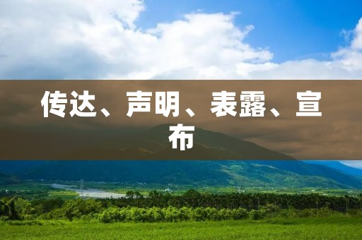 传达、声明、表露、宣布