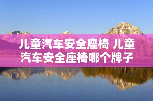 儿童汽车安全座椅 儿童汽车安全座椅哪个牌子好